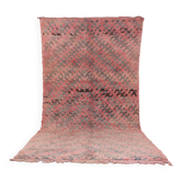 Tapis marocain berbère vintage en laine rose fait main