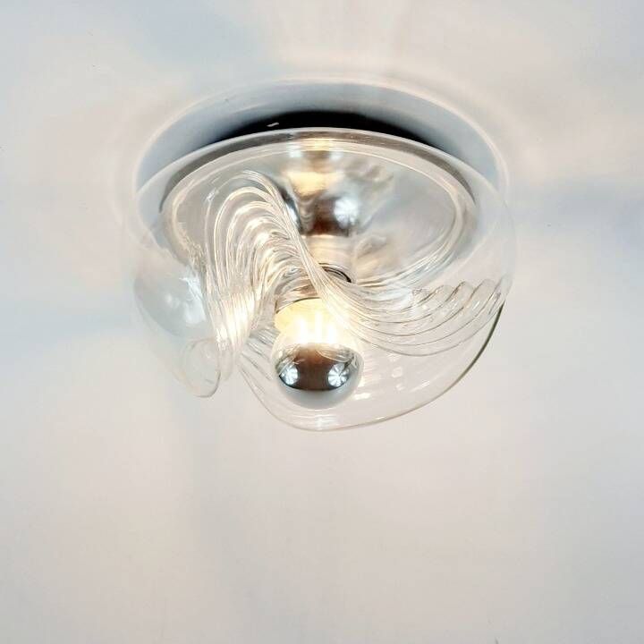 Large Mid-Century Modern Wave Flush Mount by Koch & Lowy for Peill & Putzler, Germany, 1960s/1970s