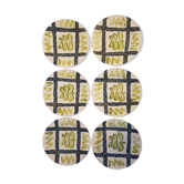 Série de 6 assiettes à entremets vintage Pornic