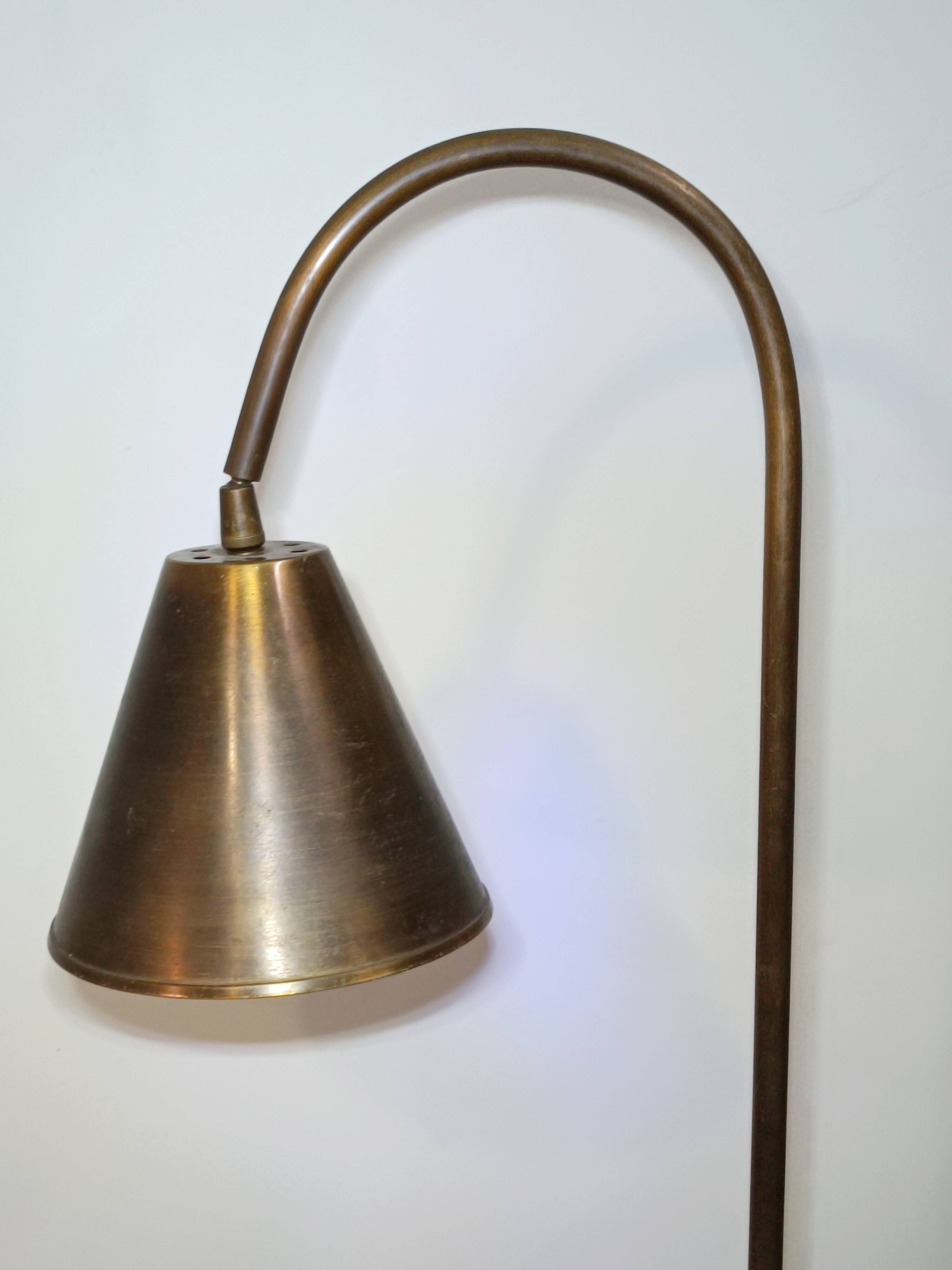 Brass floor lamp by Jacques Adnet for Valenti 1960s