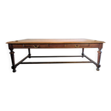 Large pitch pine table 230×140 – Early 20th century, warm and charming