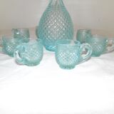Service ancien : verres et bouteille année 40-50