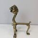 Pair of bronze andirons with lions