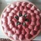 Vintage dessert plate in glazed ceramic with strawberry design, 1950s-1970s.