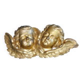 Gilded wood sculpture (attributed to Jacques Bernus) of two cherub heads, 18th century