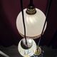 Suspension cascade triple globes anciens verre et opaline