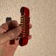 Art Deco knife rests (x6) – Red and gold glass, geometric