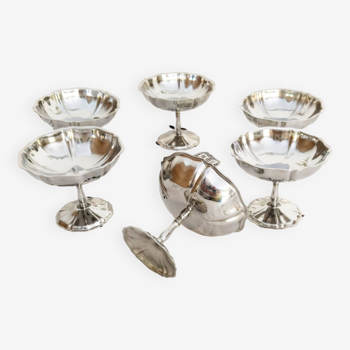 Guy Degrenne ice cream or sorbet cups, 18/10 stainless steel, lot 9