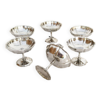 Guy Degrenne ice cream or sorbet cups, 18/10 stainless steel, lot 9