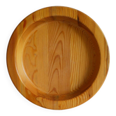 Large Scandinavian handmade wooden bowl, 1970s
