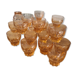 Set of 23 vintage 50s rosaline glasses