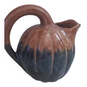 Vintage "pumpkin" pitcher in flamed ceramic (light years 50/60)