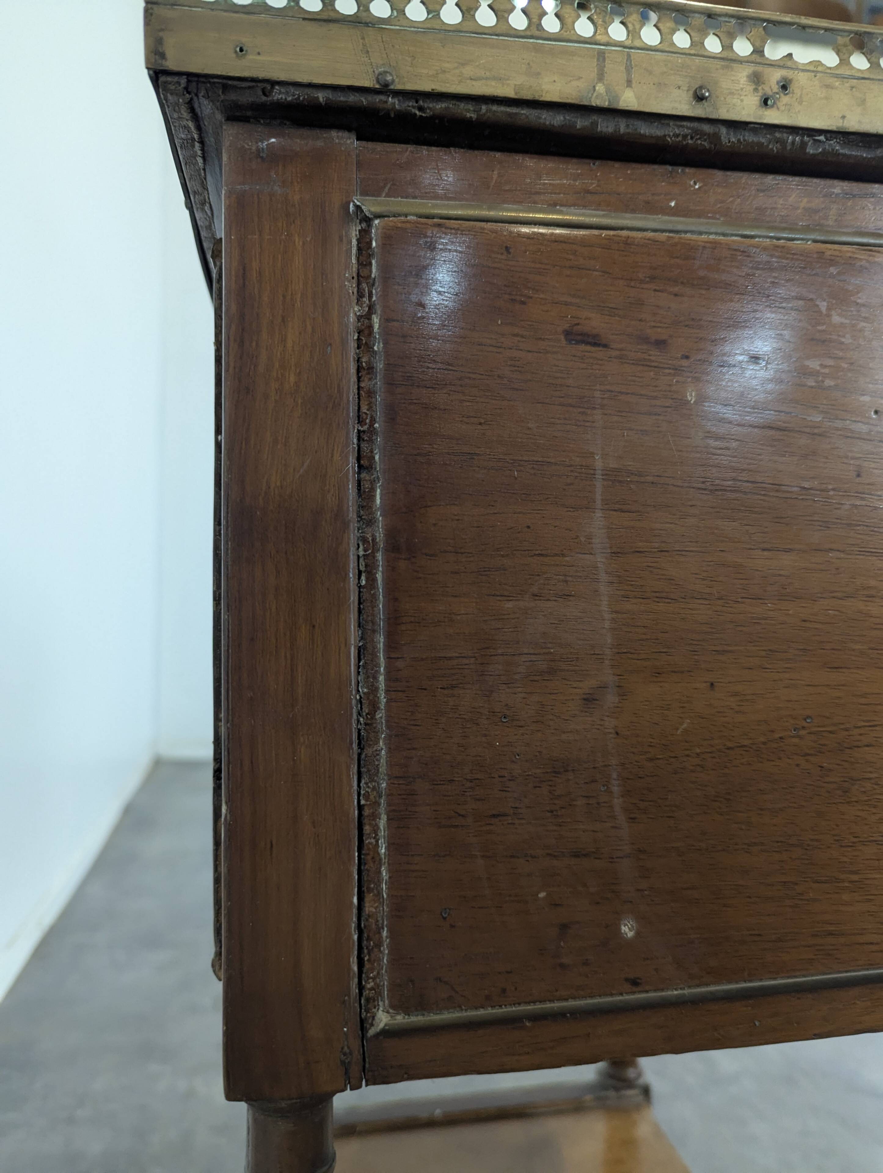 Louis XVI period mahogany gallery bedside table