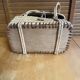 Old Basket Natural Woven Fibre + Wooden Lid Double Handle Wine