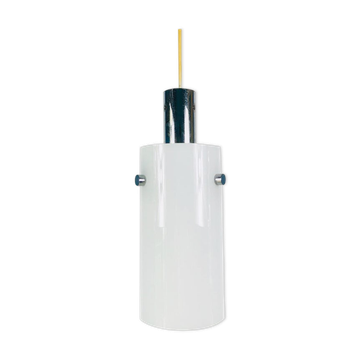 Lampe suspendue en verre opalin de Limburg 1970