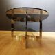 Coffee table in smoked glass and chrome by designer Paul Legeard, 70s