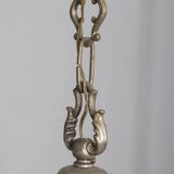 1960s vintage pendant lamp in decorated glass Italian design