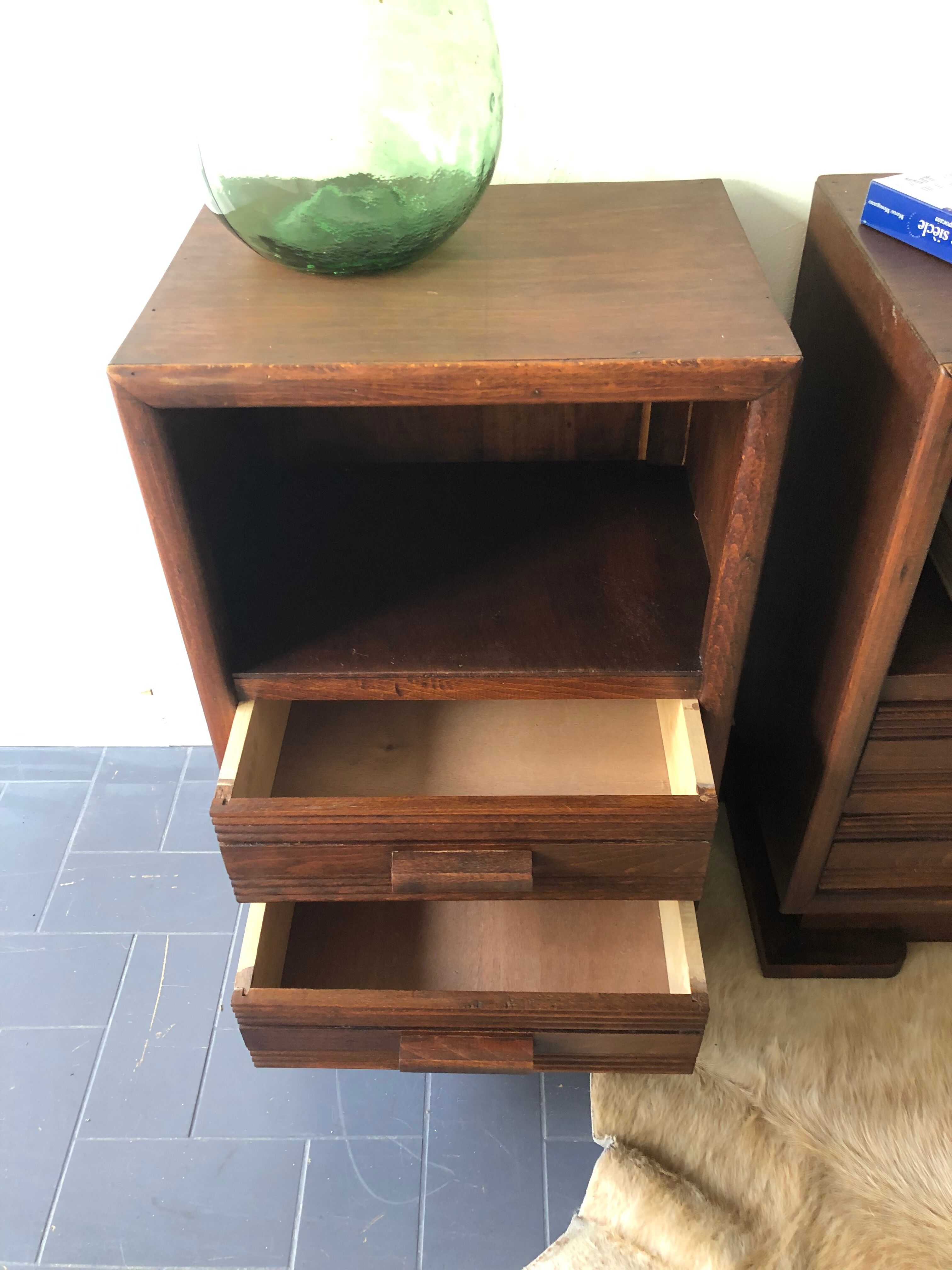 Pair of art deco bedside tables