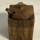 Brutalist condiment service in wood – Mid-Century 1950s