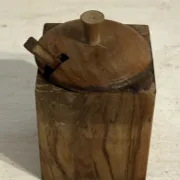 Service à condiments brutaliste en bois – Mid-Century années 50