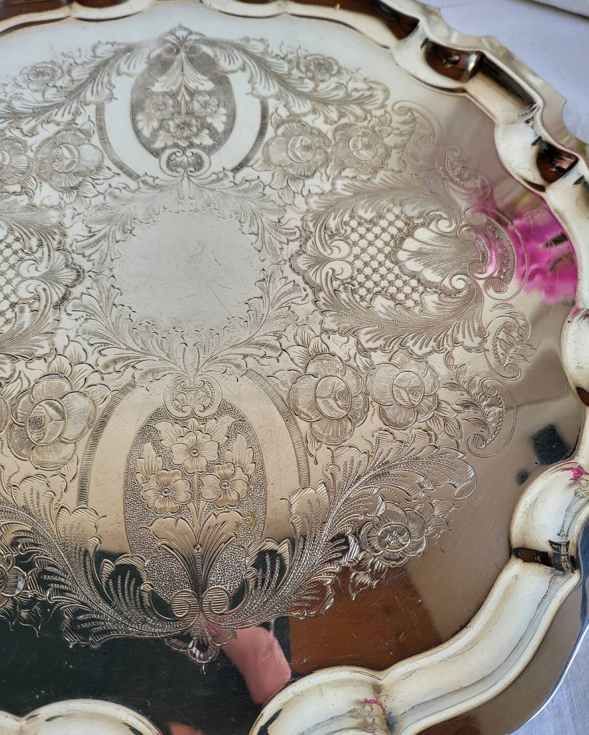 Silver-plated service tray English