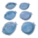 Assiettes en céramique bleue en forme de poisson par Aimé De Grimaud, France, 1970, ensemble de 6.