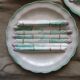 3 plates dishes a asperges in barbotine brand longchamp terre of fer