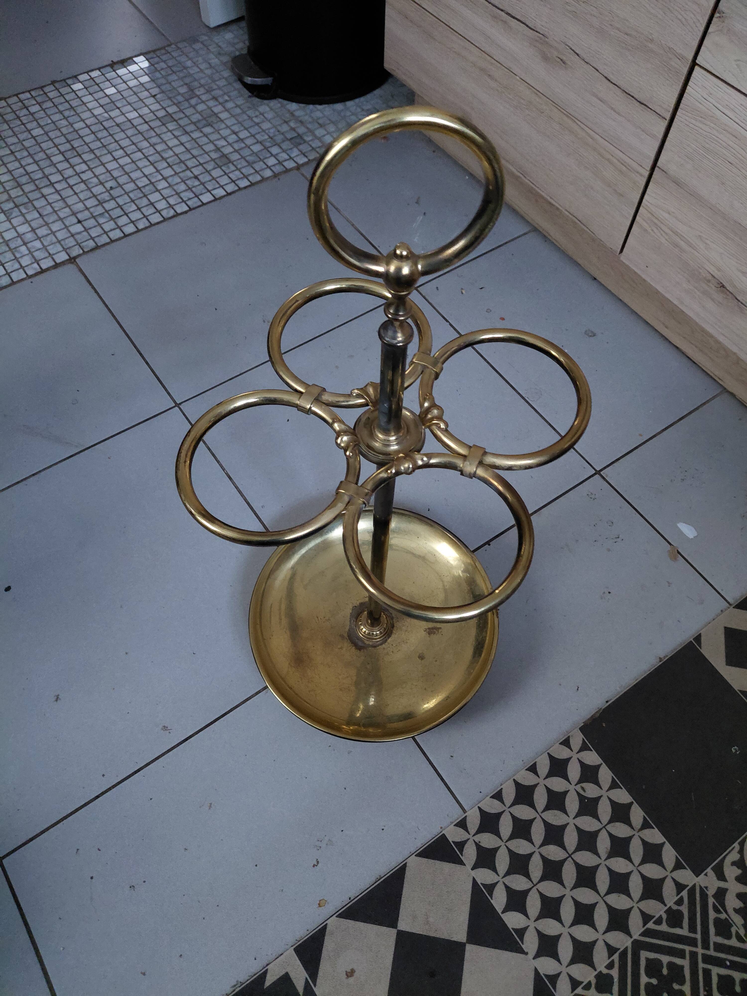 Vintage brass umbrella stand