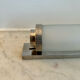 Vintage modernist wall lamp, sandblasted glass and chromed metal, art deco 1930