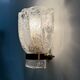 Vintage Hillebrand wall lamp ice glass with brass, 1970s Germany