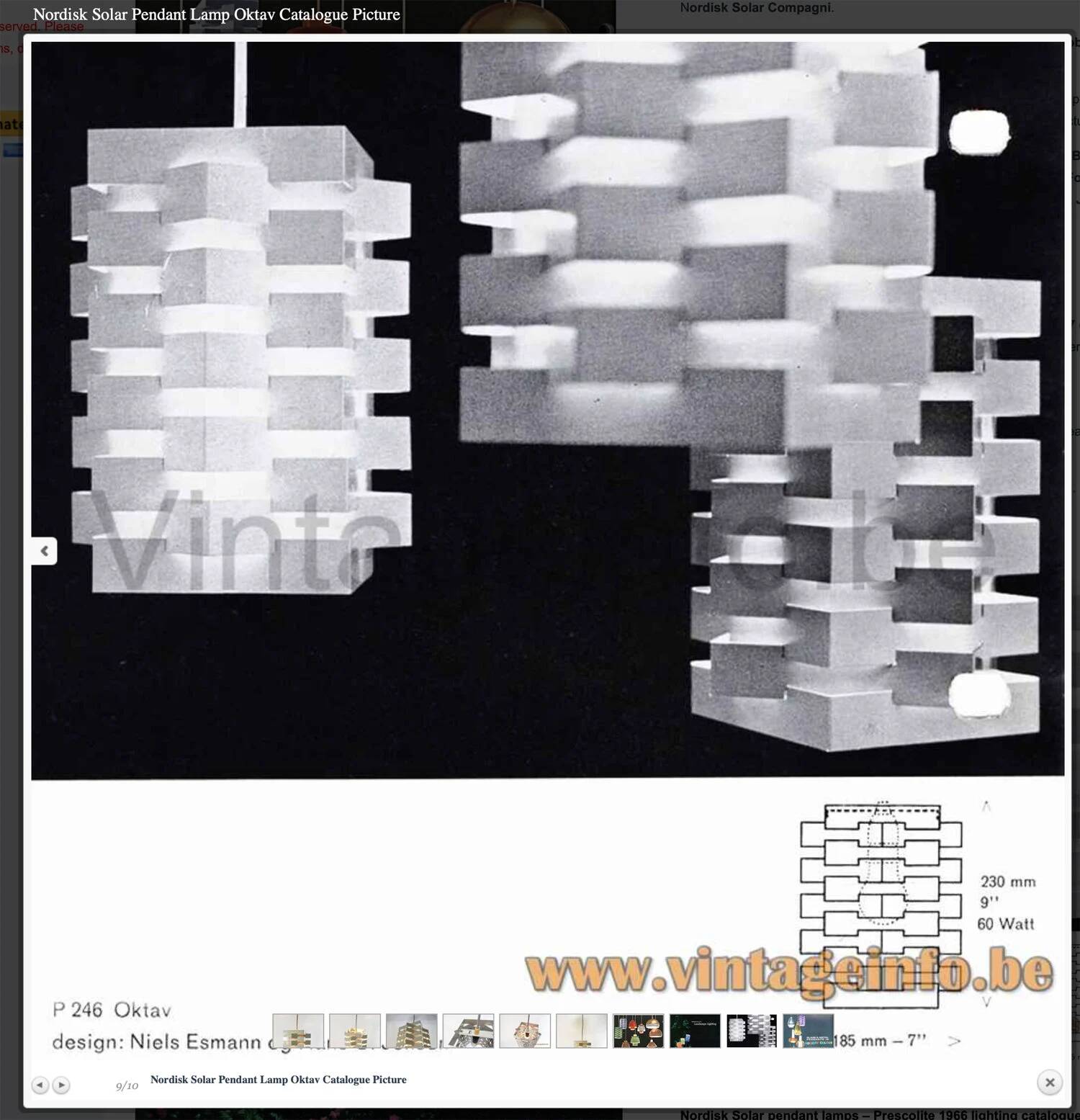 Pendant light "Oktav" by Esman & Jensen for Nordisk Solar Compagni. Denmark