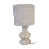 Lamp in veined white marble
