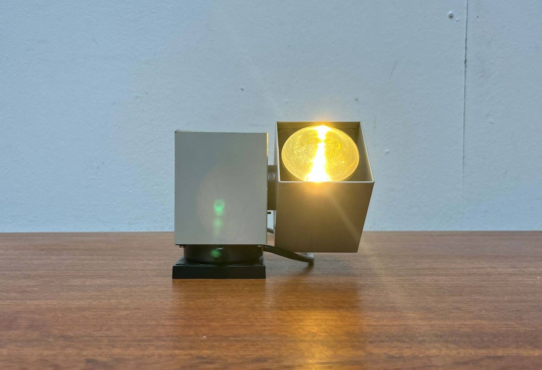 Mid-century minimalist cube wall table lamp 6015 by Kaiser, 1960