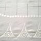 White linen tablecloth with embroidery and openwork, 1.65 x 2.40 m
