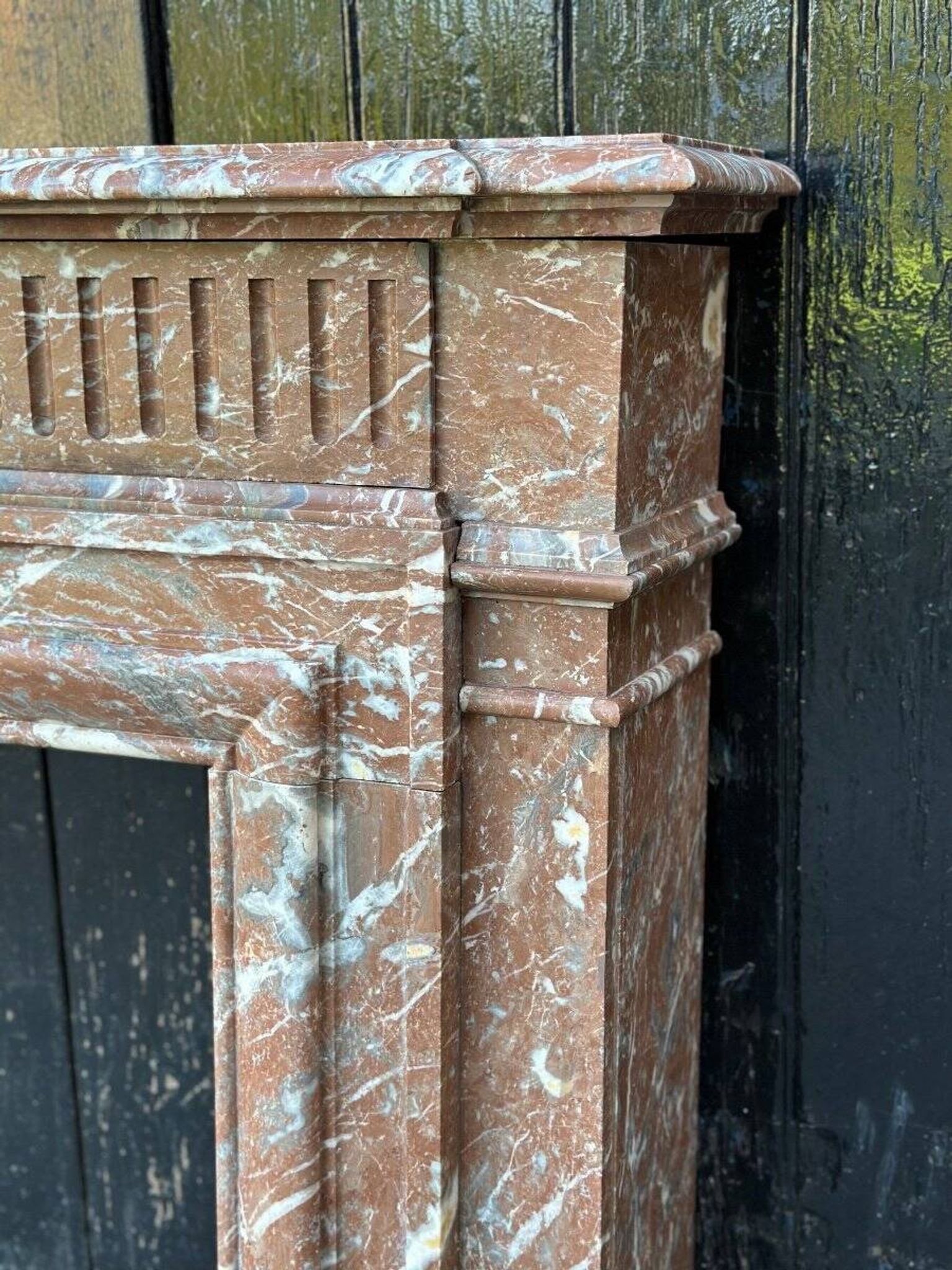 Napoleon III Louis XIV Style Fireplace In Red Rance Marble Circa 1880