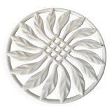 White enameled cast iron trivet