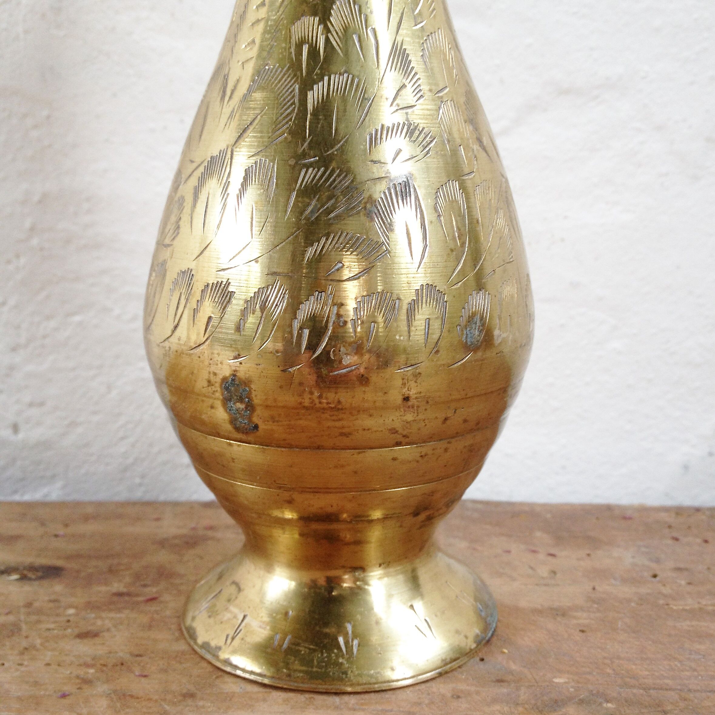 Brass art deco vase