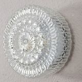 Mid Century Modern Germany Cut Glass Flush Mount or Sconce 60s