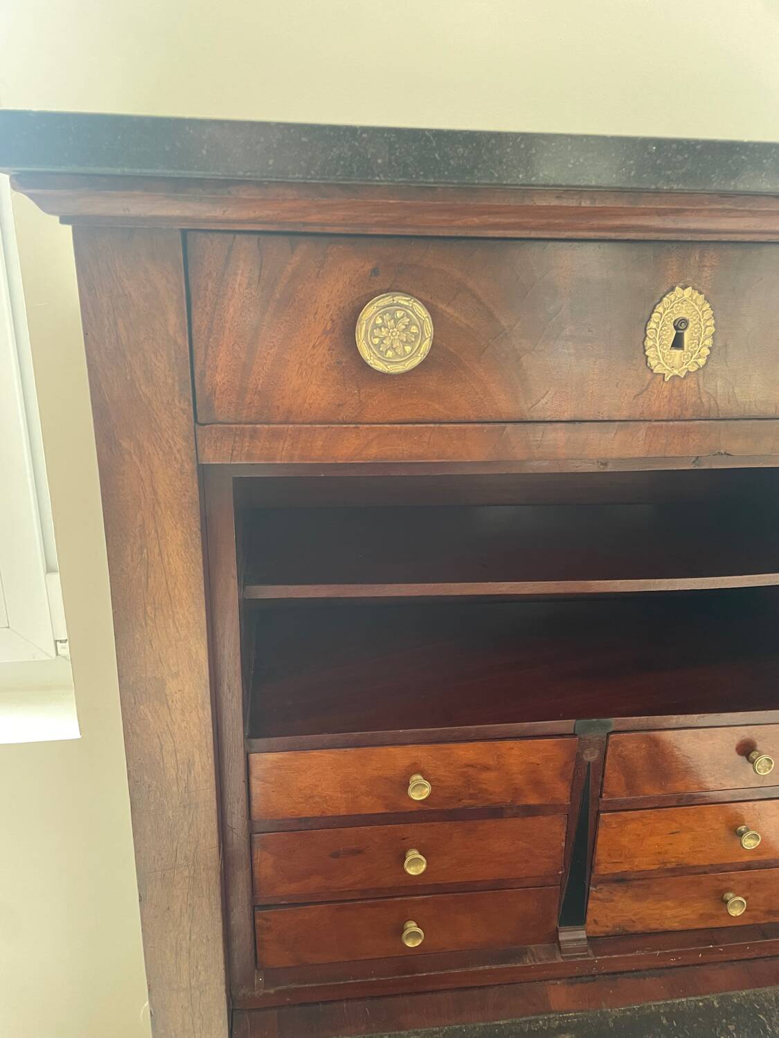 Empire mahogany veneer secretary