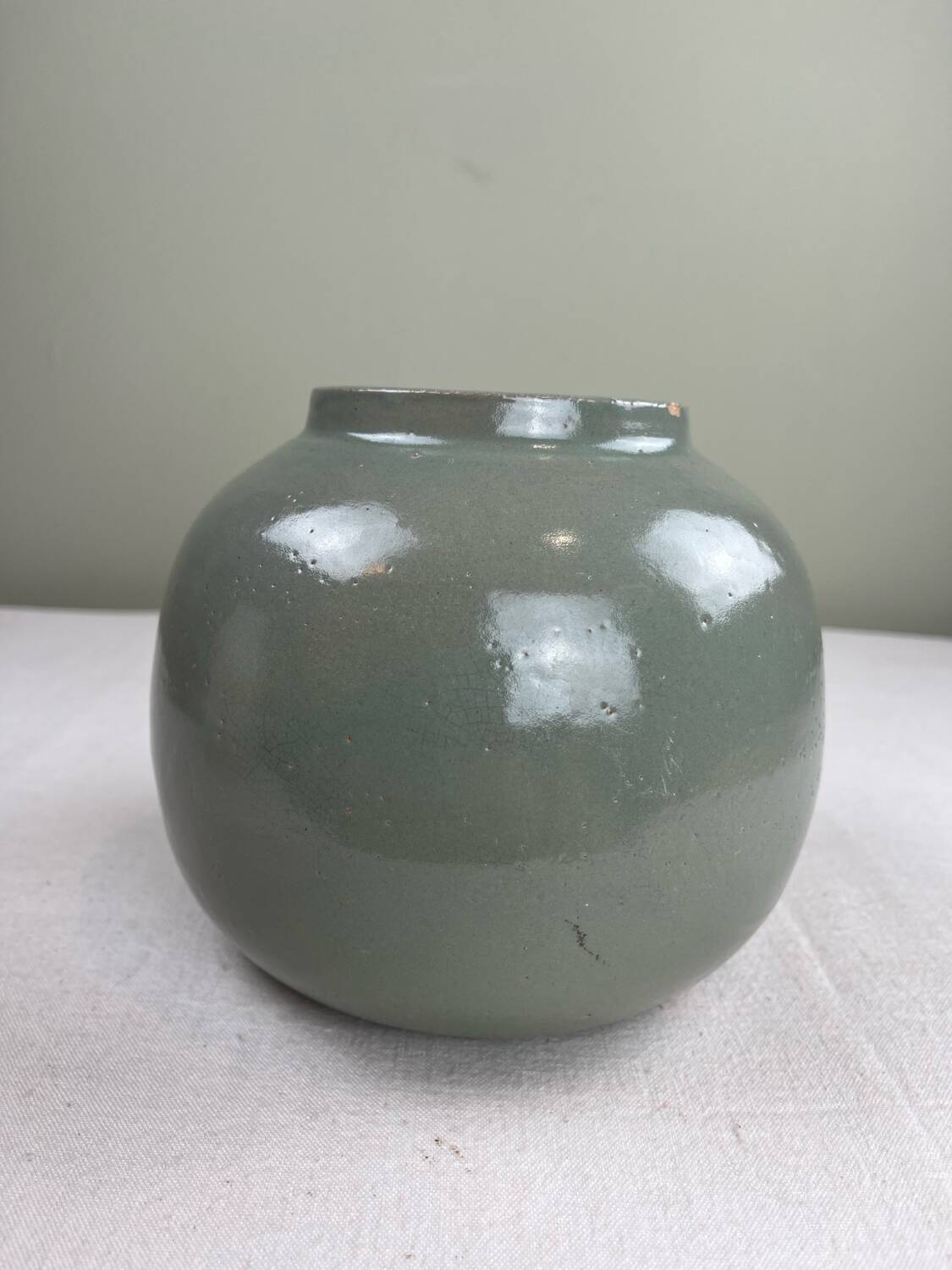 Celadon green vase
