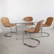 Folding steel and glass dining table by Max Sauze 1970s