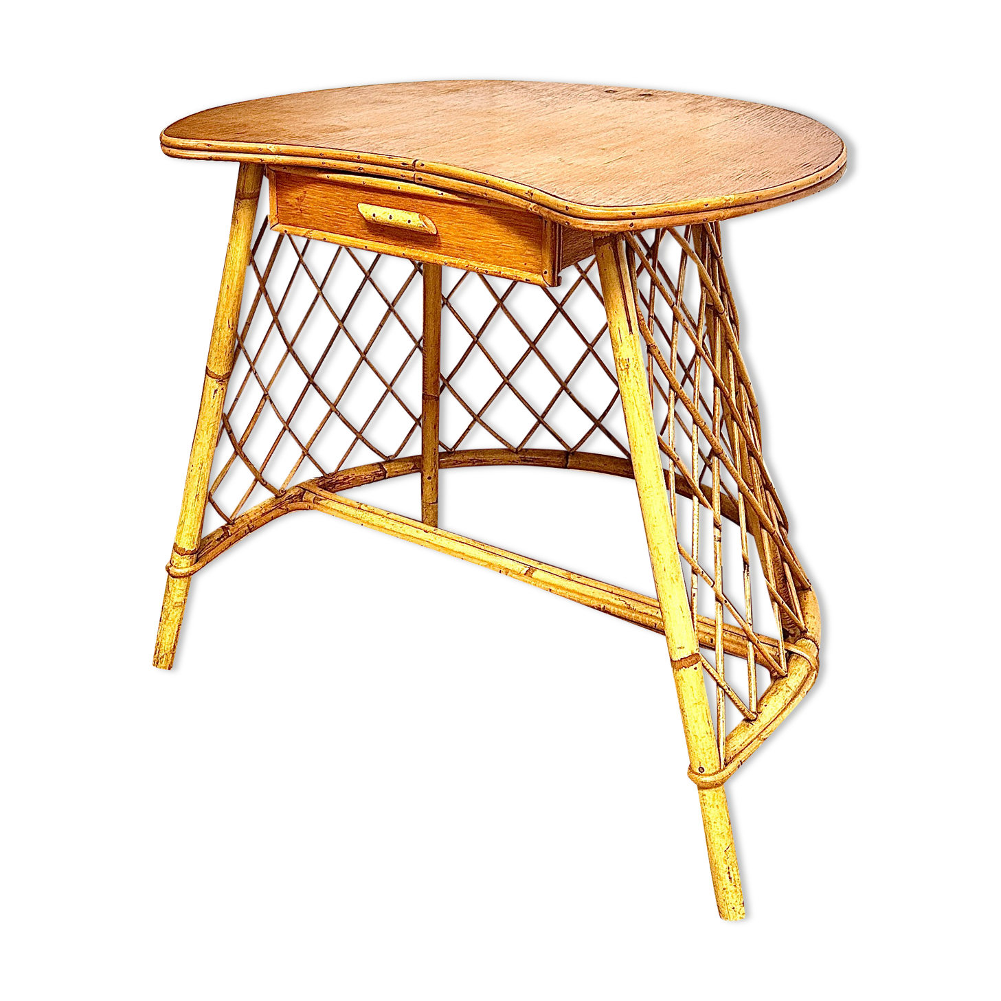 Vintage rattan table, desk