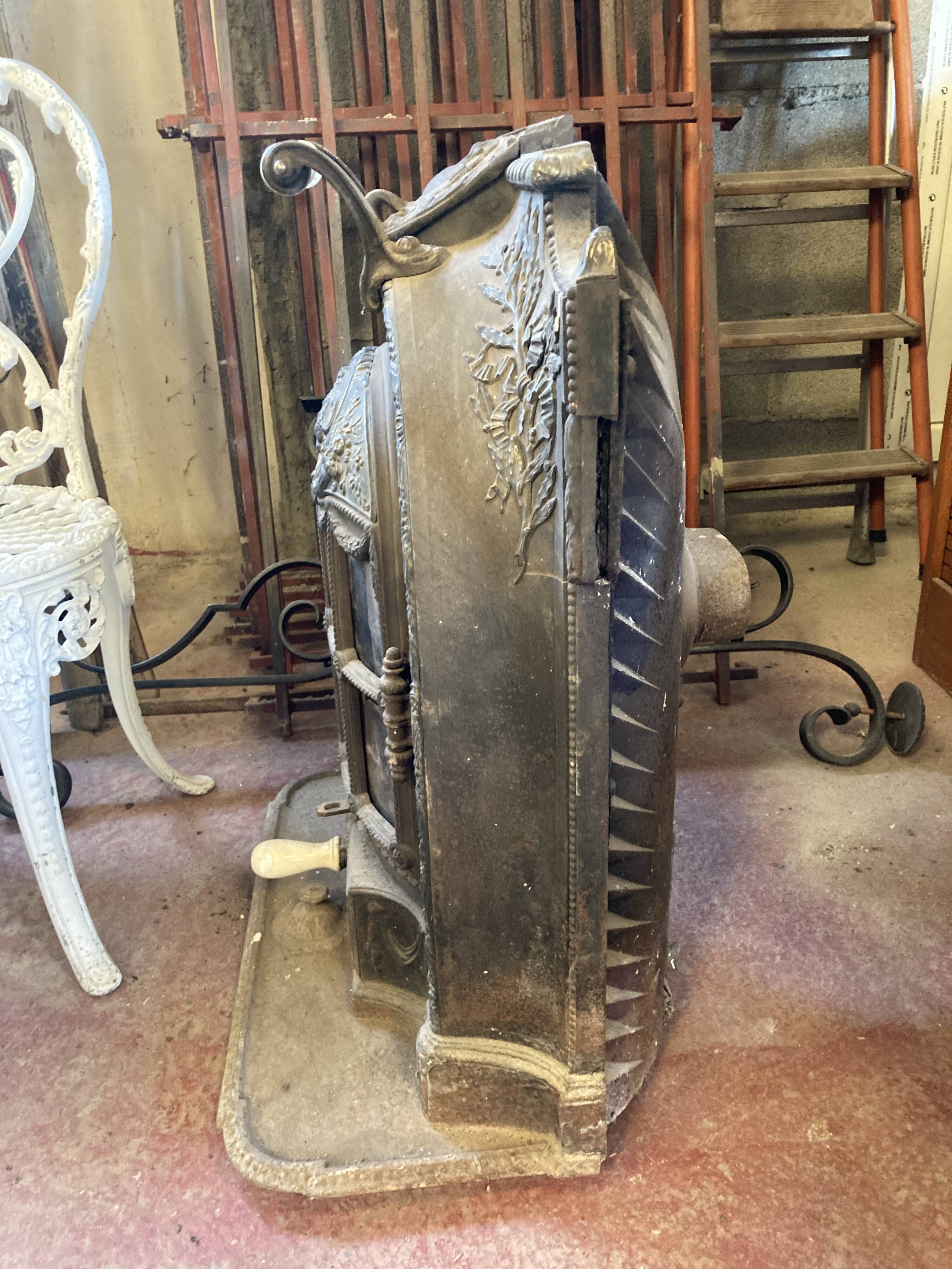 Cast iron poele emailthe brand la salamandre e l habouche model louis xvi late nineteenth