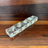 5 molded glass ice cube candle holders