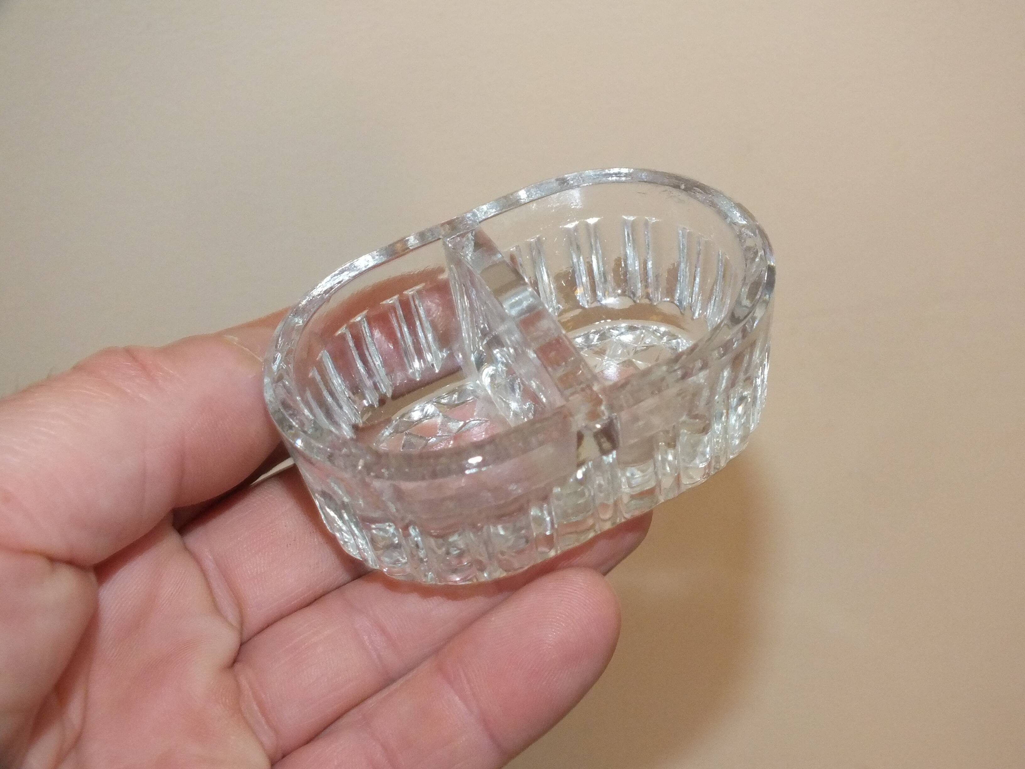 Pair of molded crystal salt and pepper shakers