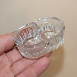 Pair of molded crystal salt and pepper shakers