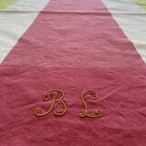 BL monogrammed square tablecloth in tangy colors - 150x135 cm - cotton