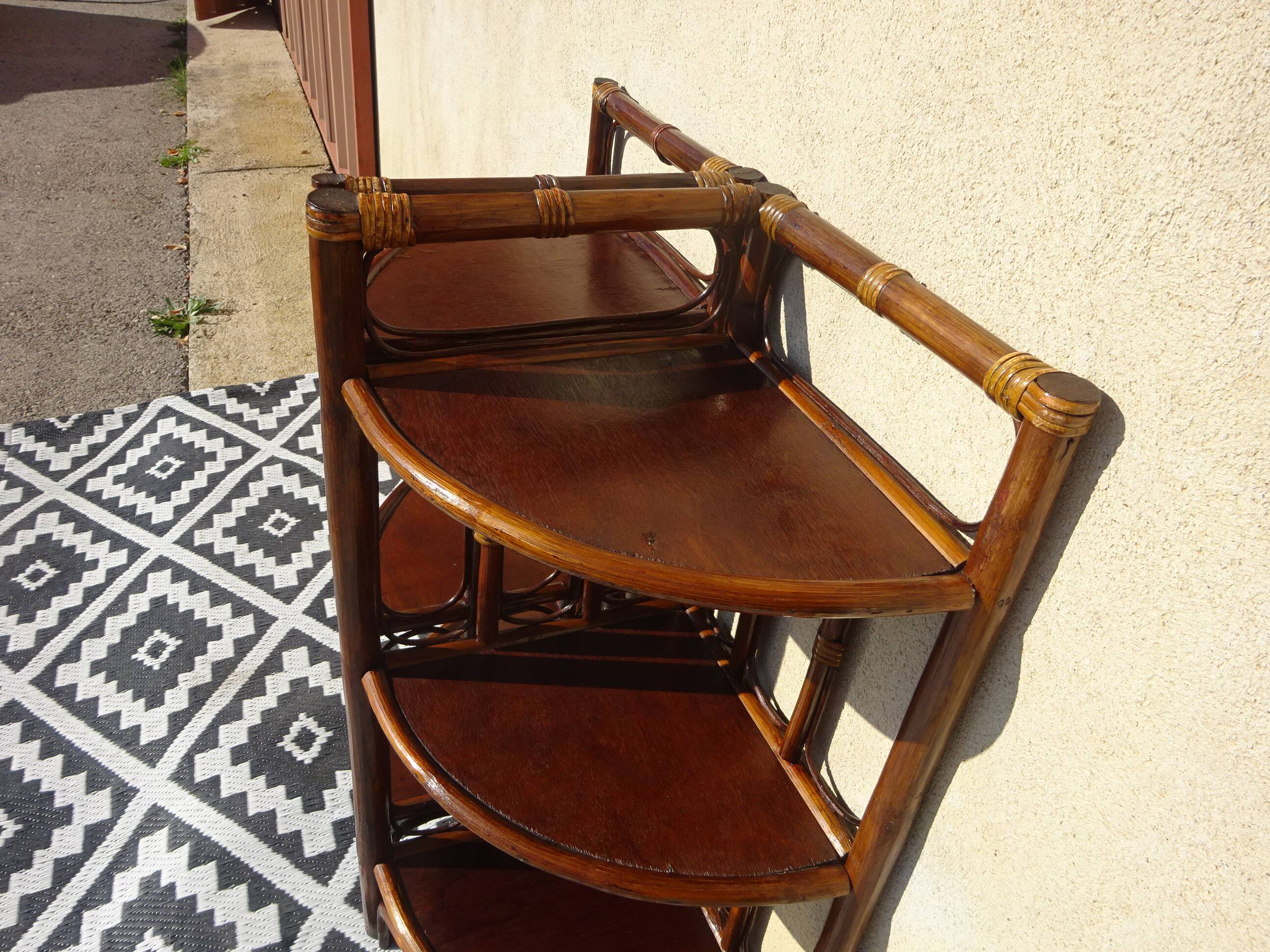 Pair of rattan bedside tables