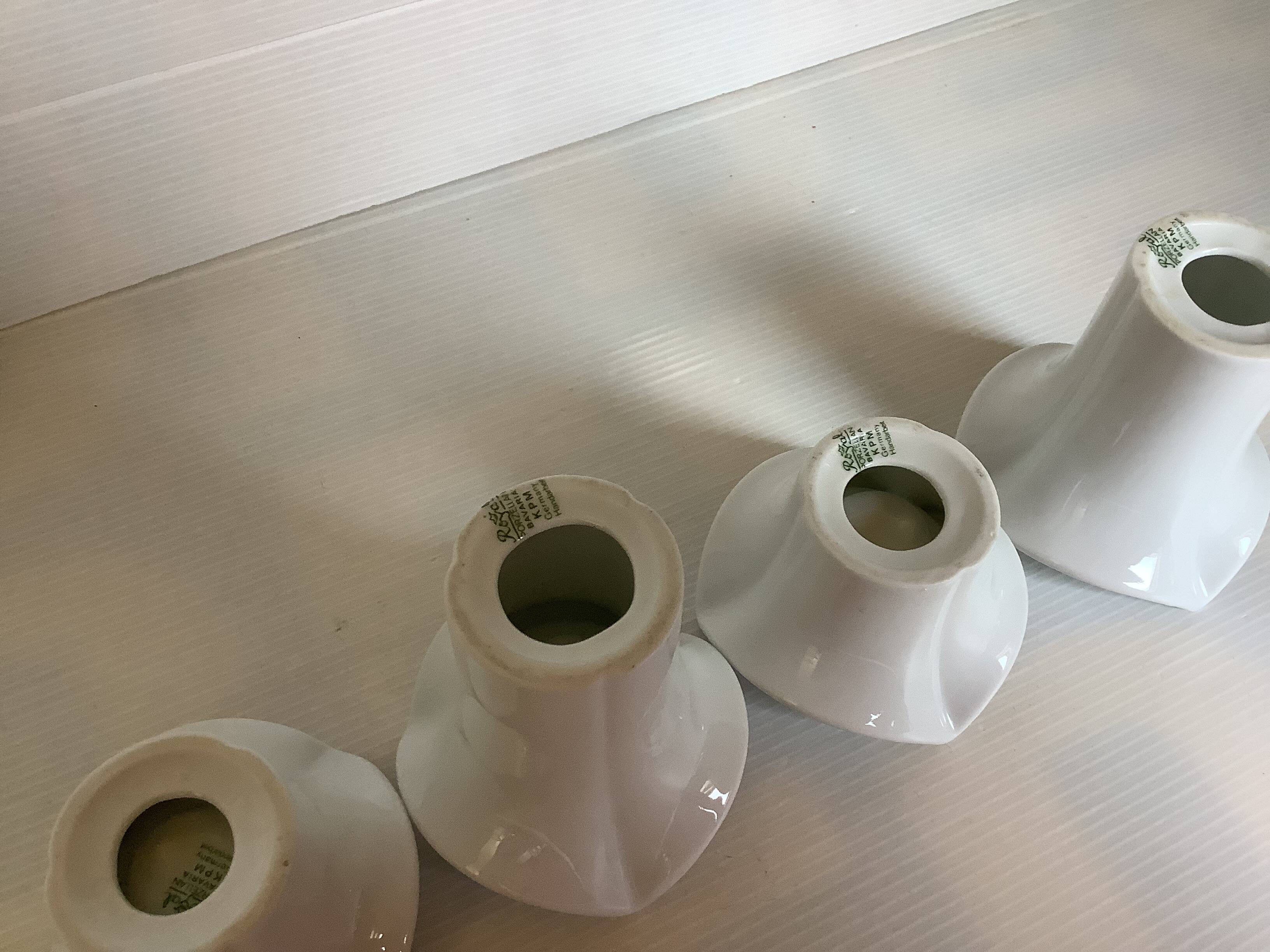 Four white candle holders KPM bavaria Germany