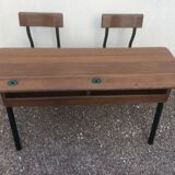 Old double student desk